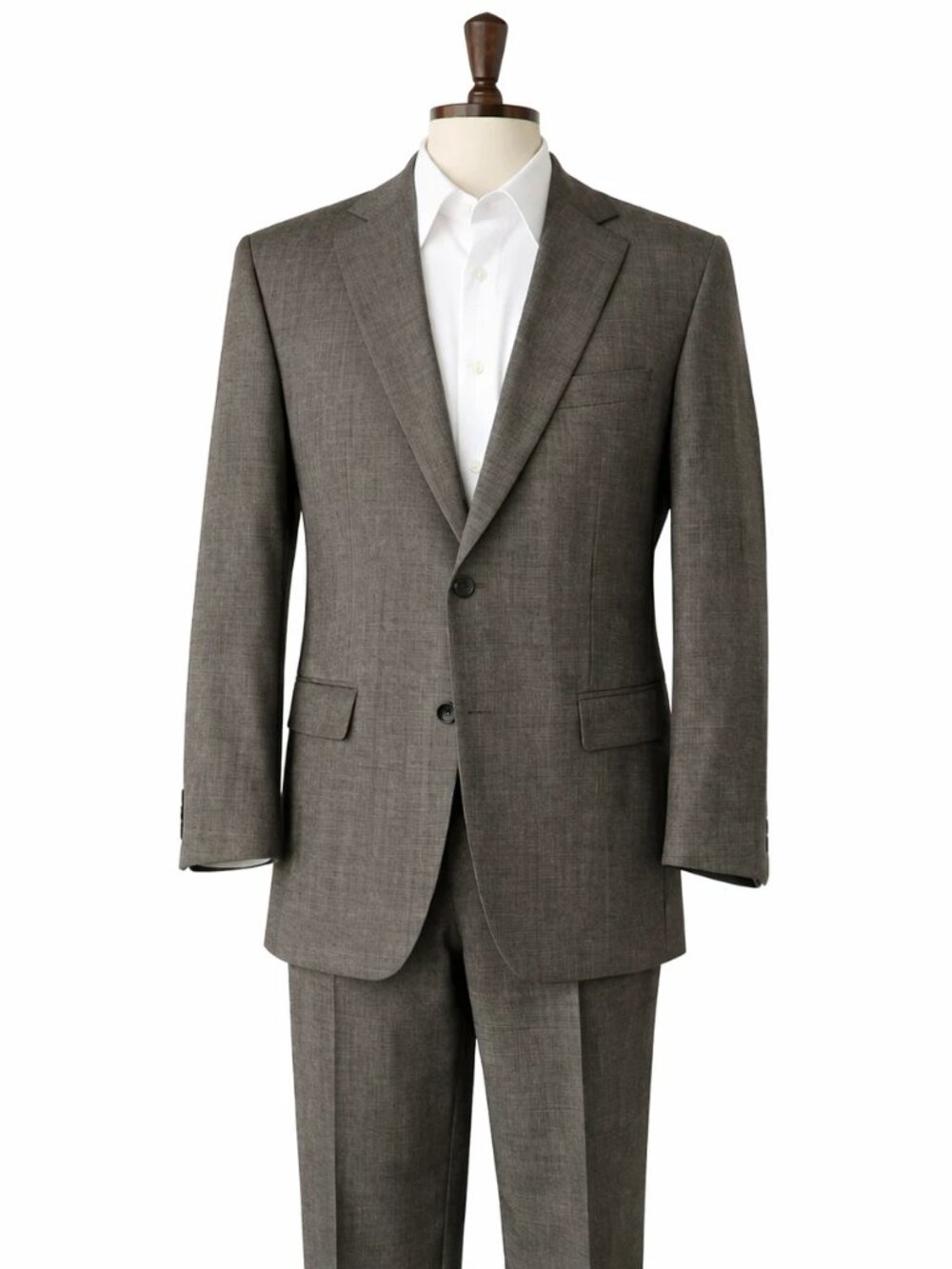 VTG Burberry Suit Men's ~46R Gray 2 Button Pure Wool Pants 42x29 Slacks EUC